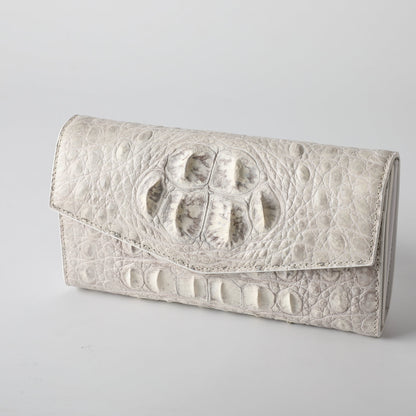 Women Crocodile Leather Wallet Long Clutch Purse