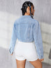 Women Drop shoulder cropped jean denim jacket