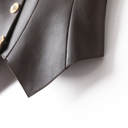 Brown Leather Slimming Vest For Women Slim Waist Suspender