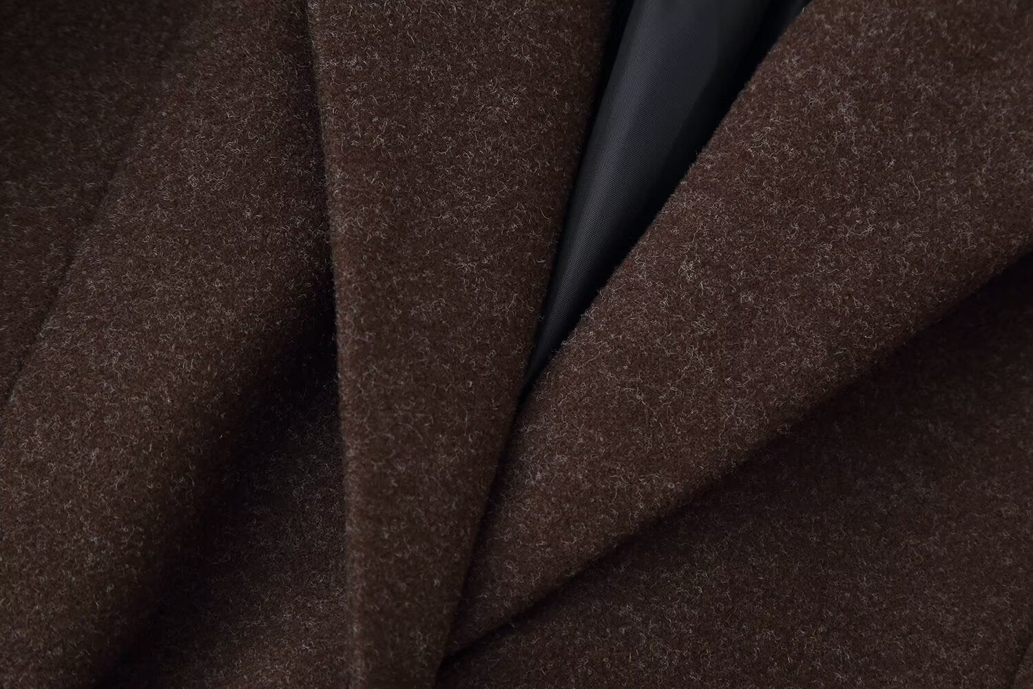Long brown wool coat women winter outerwear