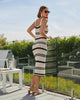 Knit Crochet Bodycon Maxi Dress for Women White Black