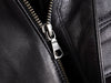 Women’s Leather Moto Trench Coat with Waist Cinch and Buckle Collar