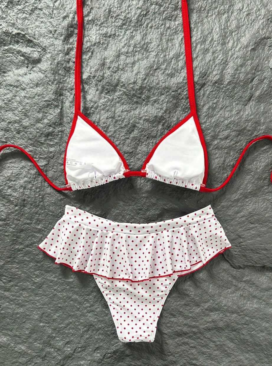 Women’s Triangle Bikini Set with Skirted Bottom