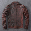 Men’s Distressed Oil Wax Leather Jacket Slim Fit