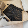 Black High-Waisted Coated Shorts for Women