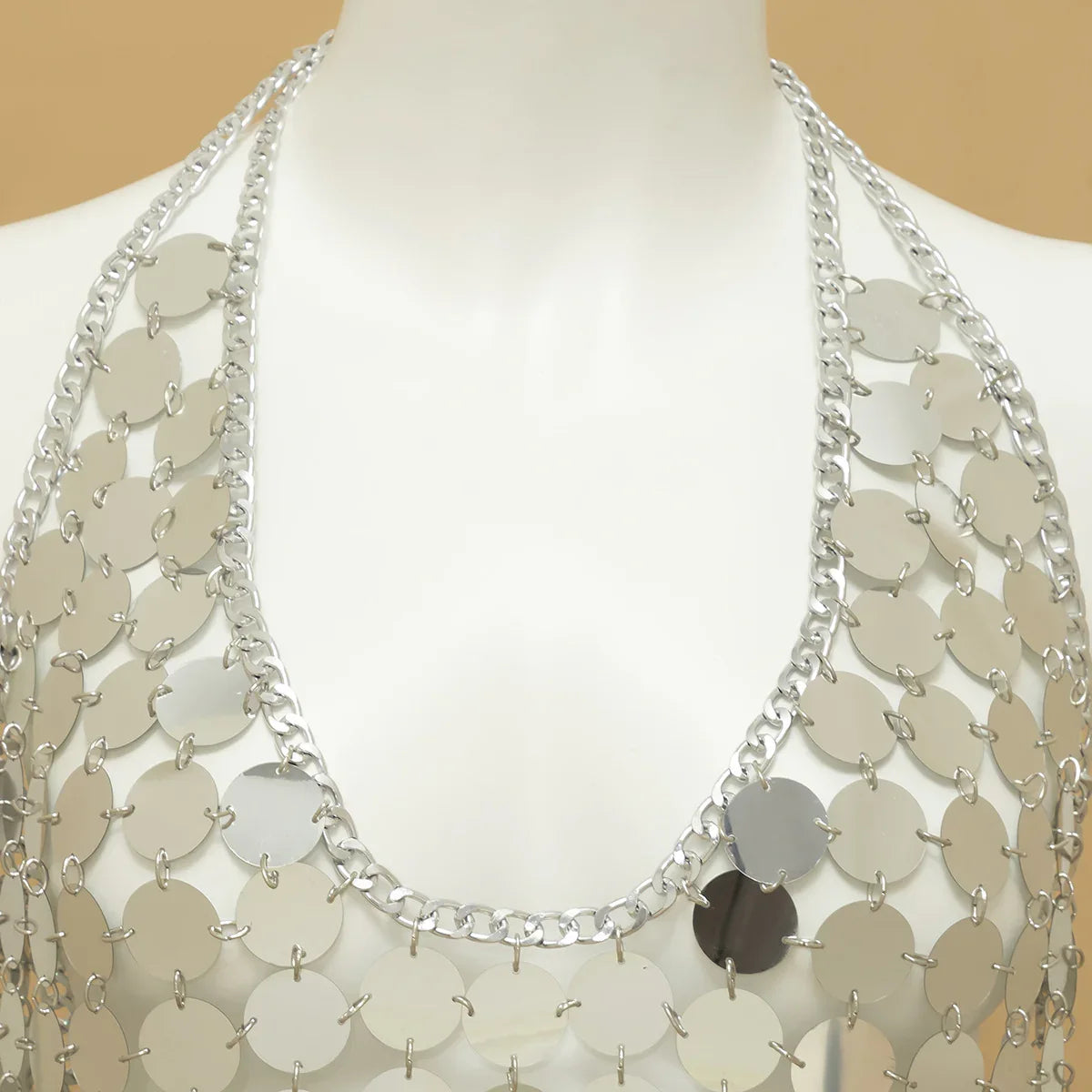 Metal Chain Sequin Festival Dress & Skirt Set