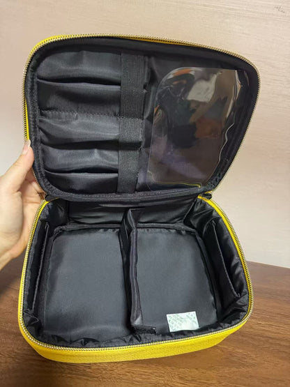 Genuine Leather Women Toiletry Bag Organizer Case