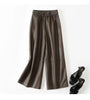 Women’s Leather Trousers High-Waisted Black Wide-Leg Pants