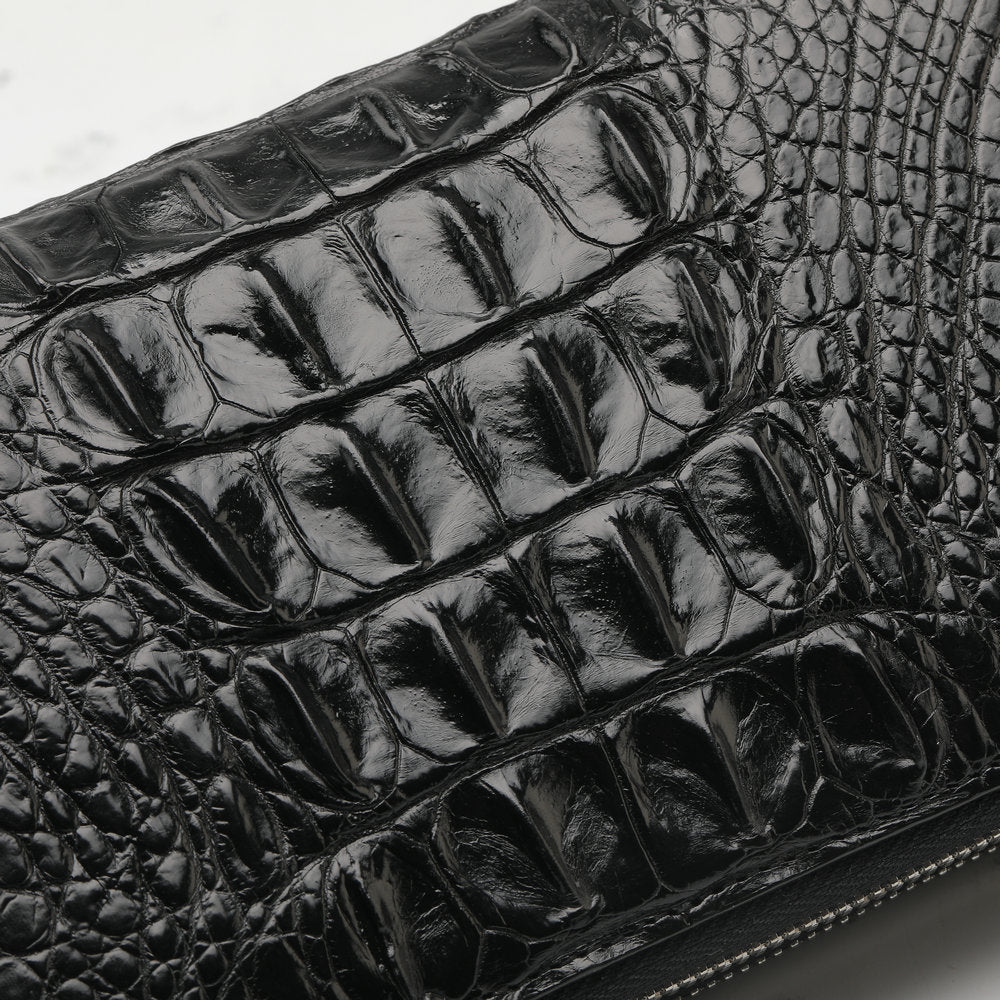 crocodile leather clutch purse