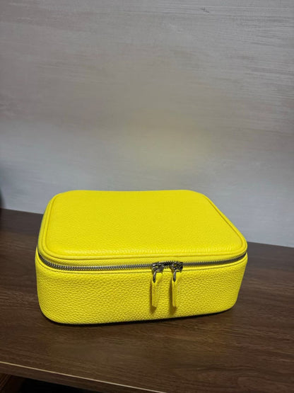 Genuine Leather Women Toiletry Bag Organizer Case