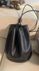 Black Leather Bucket Backpack Purse