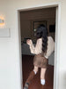 Women Brown PU High Waisted Leather Mini Skirt
