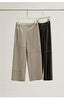 Irregular Cut Leather Wide Leg Pants for Women Cropped Straight Fit