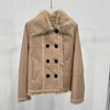 Women’s Short Shearling Leather Bomber Jacket 2 M