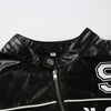 Cropped Faux Leather Jacket Women Moto Bomber Style