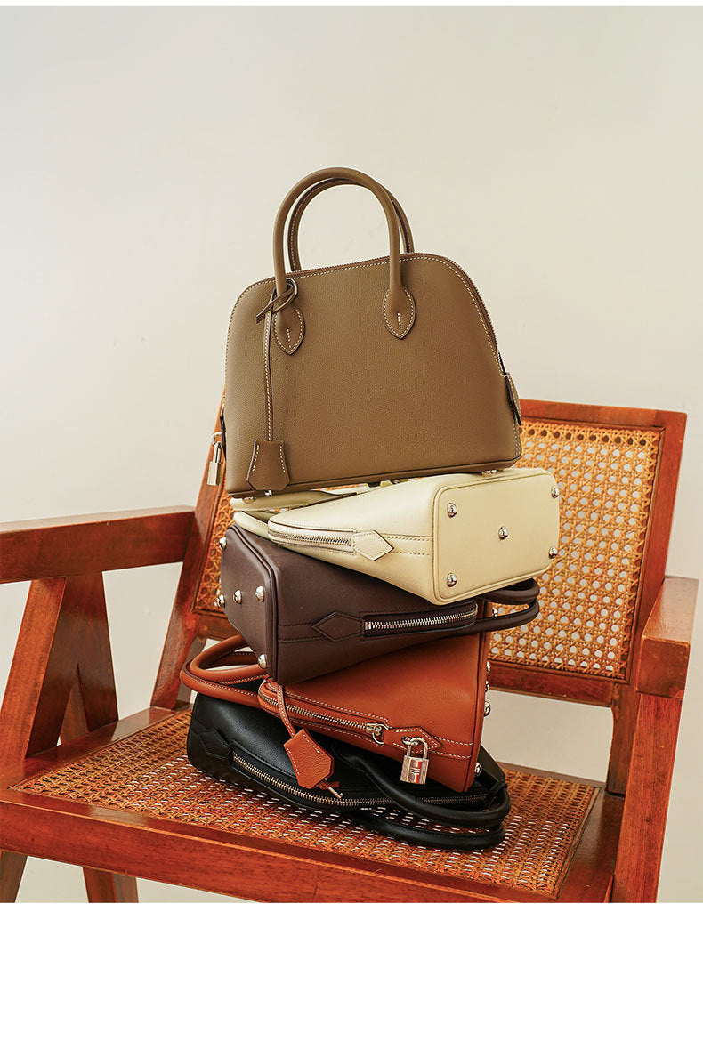Women’s Genuine Leather Shoulder Bowling Bag