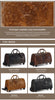 Genuine Leather Trolley Travel Bag Rolling Duffel