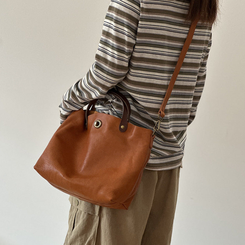 Real Leather Crossbody Office Purse with Strap