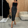 High Waist Faux Leather Midi Skirt Bodycon Fit