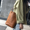 Genuine Brown Office Tote with Adjustable Strap