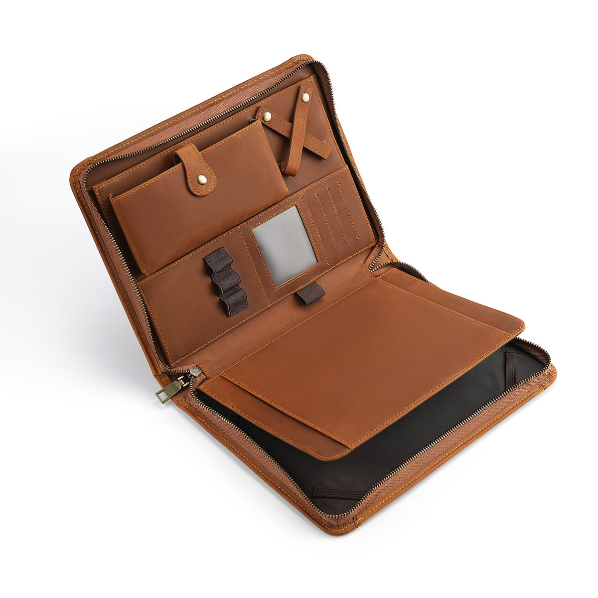 Leather iPad Organizer Portfolio in Crazy Horse Leather for Business