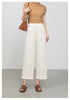 High waisted cropped pants women with rolled cuffs
