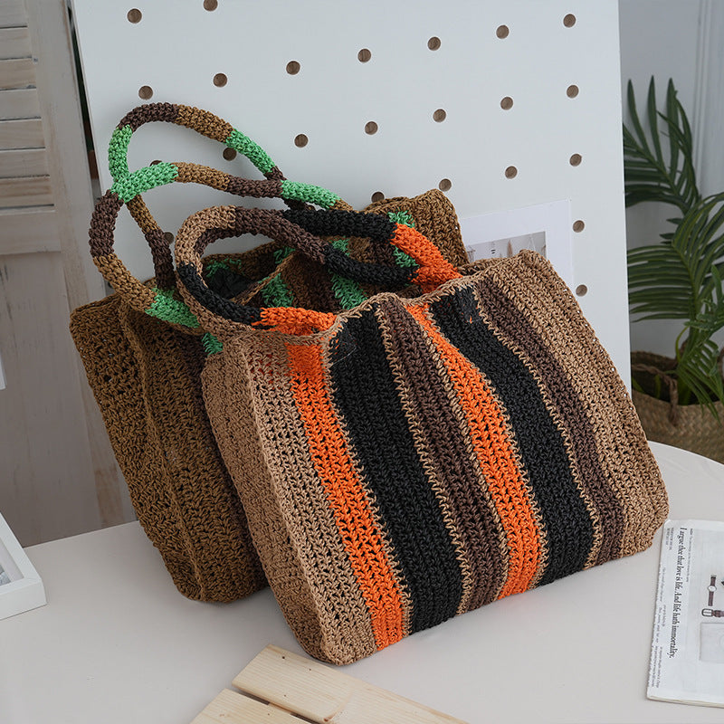 Straw handbags for women woven shoulder bag