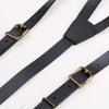 Adjustable men leather suspenders with three clips