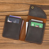 Men’s Leather Card Holder Crazy Horse Cowhide Slim Snap Wallet