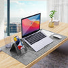 Large leather desk mat with phone stand