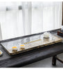Black Grey Gold Stone Tea Tray for Gongfu Brewing