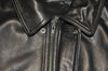 Retro oversized leather flight jacket with dropped shoulder