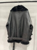 Women Leather Jacket with Real Fur Lining Moto Bomber Style