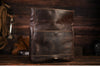 Men’s Crazy Horse Cowhide Leather Motorcycle Messenger Bag