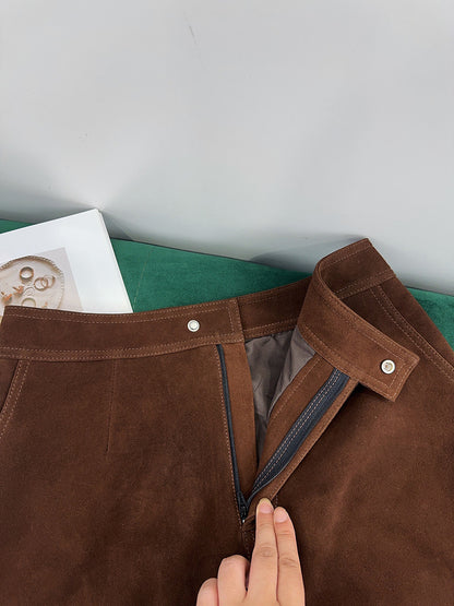 Women’s Leather Suede Mini Skirt A-Line