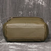 Leather backpack for men army green 15 inch