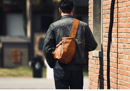 Men’s Genuine Leather Waist Bag Crossbody Chest Belt Bags