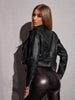 Women’s PU Leather Motorcycle Jacket Slim Fit