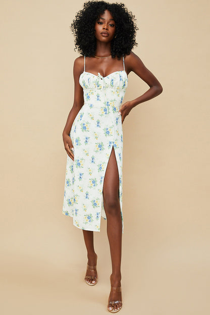 Women Open Shoulder Floral Dress