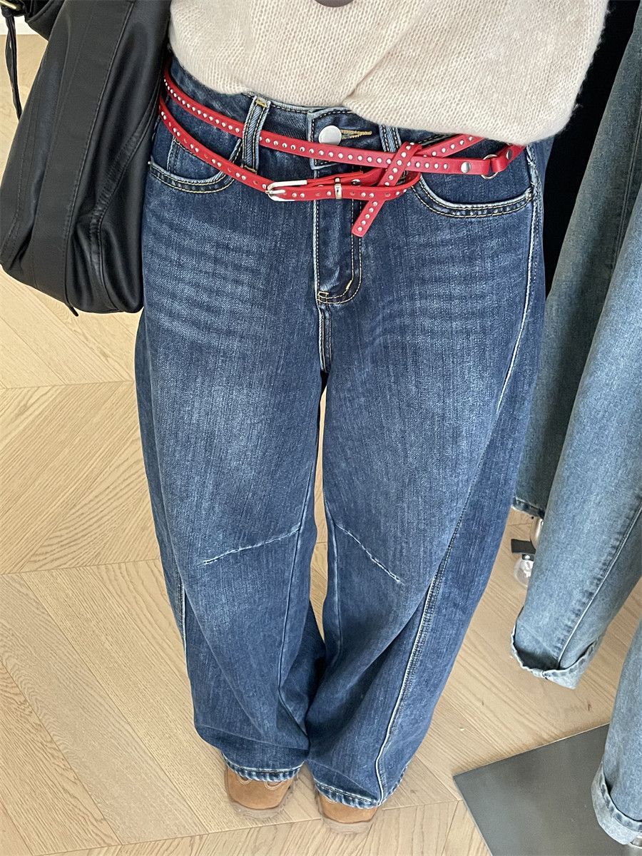 Double Layer Studded Belt for Women with Rivets