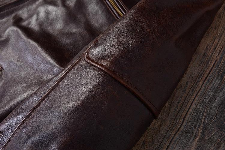 Men Waxed Leather Motorcycle Jacket