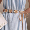 Women’s Floral Tie Waist Belt with Metal Rings