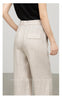 Natural beige wide leg trousers for warm days