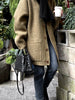 Hand Woven Real Leather Black Tote Crossbody Purse