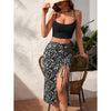 Ruched split thigh maxi dress