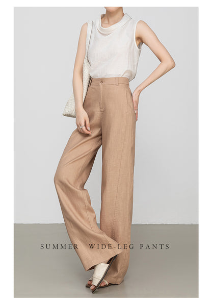 Wide leg linen pants with natural summer drape