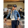 denim vest women long sleeves
