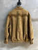Women Suede Jacket Camel Brown Leather Bomber Sheepskin Lapel