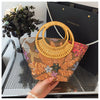 Woven Summer Straw Purse with Bamboo Handle