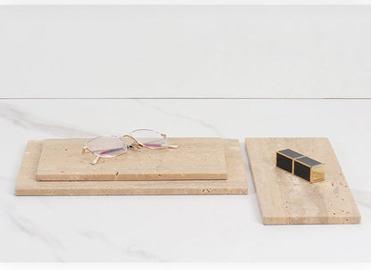 Nordic Light Luxury Natural Marble Tray for Bathroom, Vanity, and Table Décor